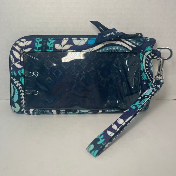 Vera Bradley Blue Island Medallion RFID Tech Wristlet Wallet - Picture 4 of 4